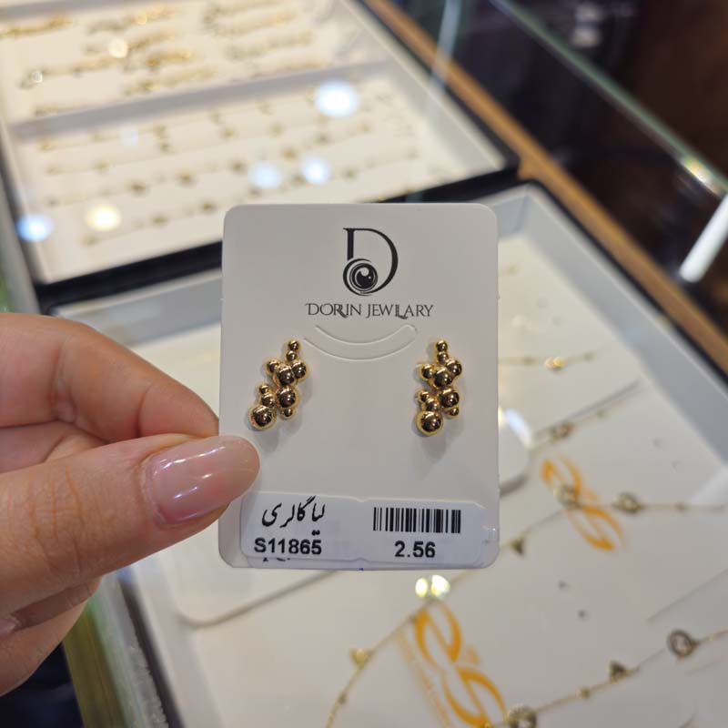 گوشواره میخی انگور لوکس کد S11867 - تصویر 2