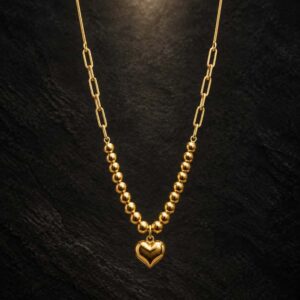 گردنبند قلب و گوی کد S11716